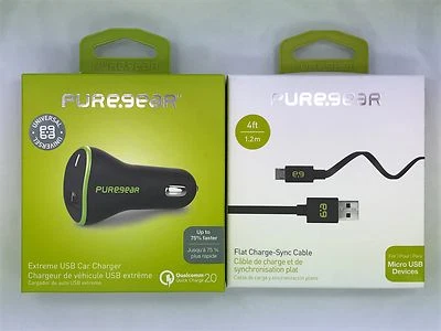 PureGear Quick Charge Car Charger + 4FT Micro USB Cable Combo - Image 1 of 2