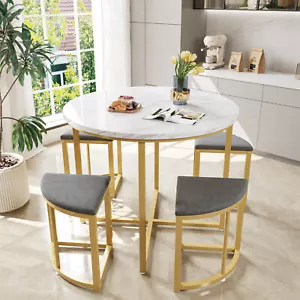 Essgruppe Esstisch mit 4 Stühlen Set Esszimmergruppe Sitzgruppe Tisch und Stuhl - Bild 1 von 12