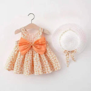 Blumenkleid mit Schleife auf Hut Kleid für Ihr kleines süßes Baby - Bild 1 von 7