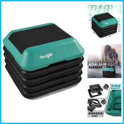 Versátil plataforma aeróbica de paso alto de 16" con elevadores extraíbles - 300 libras máximo Foto 1 de 4