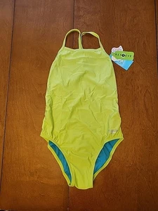 Speedo Women's Eco Endurance Classic Fit One-piece Acid Lime Swimsuit 28 - Picture 1 of 4