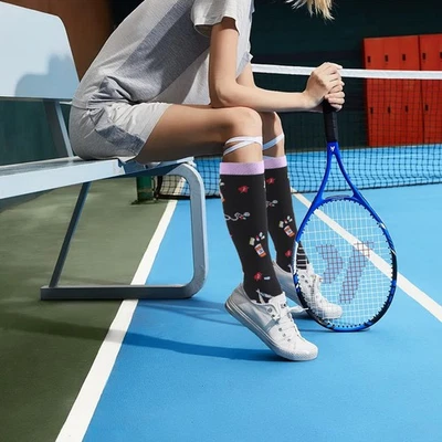 4 pares de calcetines de compresión de 20-30 mmHg soporte graduado alivio del dolor hombres mujeres Foto 1 de 4