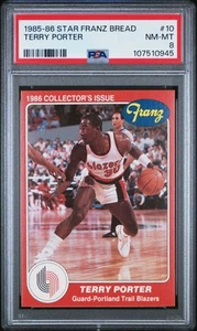 Star Franz Bread #10 Terry Porter 1985-86 PSA 8 Portland Trail Blazers novato radiocontrol - Imagen 1 de 2