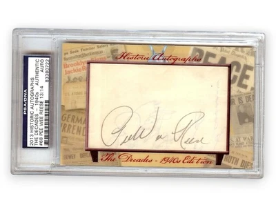 Pee Wee Reese Autograph Cut Signature 2013 Historic Autographs Dodgers PSA 13/14 - Image 1 of 2