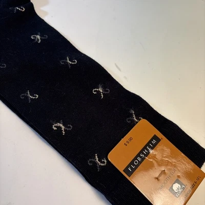 NUEVO Calcetines de vestir Florsheim para hombre 6-12,5 algodón peinado negro patrón X Foto 1 de 4