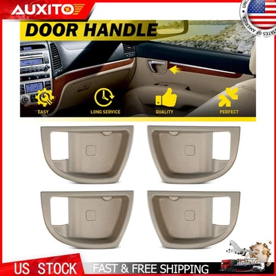 Conjunto de 4 peças bege interior tampa interna maçaneta da porta para Hyundai Santa Fe 2007-2012 - Imagem 1 de 4