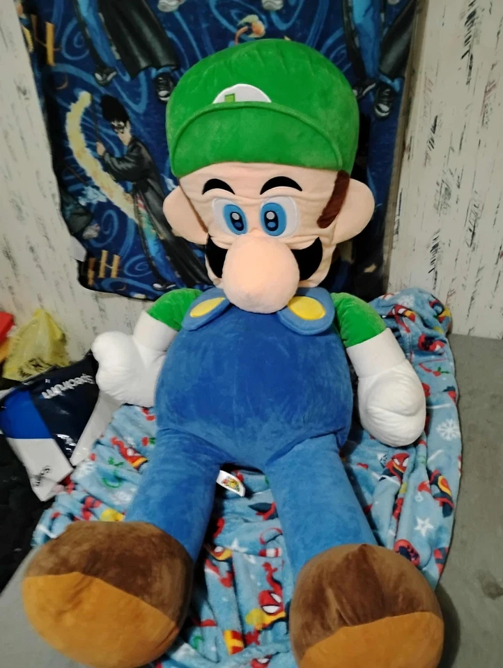 4英尺好东西任天堂超级马里奥兄弟路易吉绿色巨型毛绒48英寸 — 第 1/1 张图片