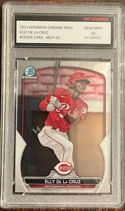 2023 BOWMAN CHROME PROSPECTS #BCP 65 ELLY DE LA CRUZ RC 1ST GRADED 10 MINT REDS - Picture 1 of 2