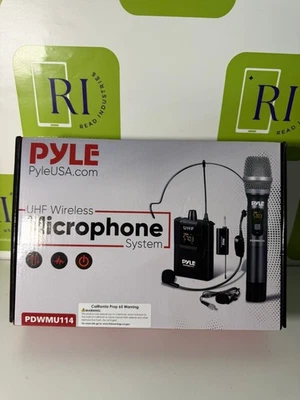 Pyle Wireless Mic System - Handheld & Headset Mics, Medium Diaphragm Lavalie - Image 1 of 3