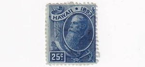 1893 SELLO US HAWAII SCOTT 79 "King Kamehameha I" 25 centavos usado - Imagen 1 de 1
