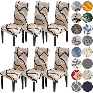 6 Pack Chair Covers for Dining Room,Soft Spandex Removable Washable Anti-dust... - Picture 1 of 8