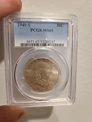 1949-S Franklin Half Dollar Silver / PCGS MS-65 Toned Slabbed Coin  - Image 1 of 2