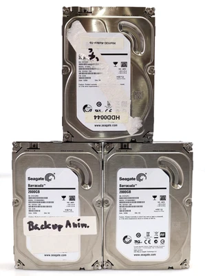 Lot 3x Seagate ST2000DM001 3.5" 2TB SATA II 6.0Gbps 7200RPM Hard Drive - Image 1 of 2