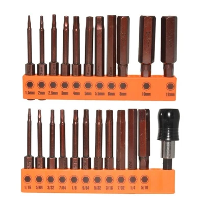 23Pcs Wrenches Drill Bit Hex Head Allen Wrenches Drill Bit Set Steel Hex Bit Set - Image 1 of 4