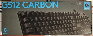 Logitech G512 Carbon Wired RGB GX Blue Clicky Switches Mechanical Keyboard, NEW - Picture 1 of 5