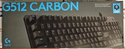Logitech G512 Carbon Wired RGB GX Blue Clicky Switches Mechanical Keyboard, NEW - Image 1 of 4
