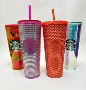 Menge 4 Becher Tassen 24oz Rosa Kaugummi Diamant Schillernd Orange Winter LESEN - Bild 1 von 11