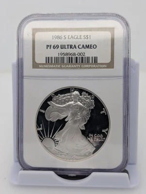 1986-S Proof American Silver Eagle NGC PF69 Ultra Cameo - Image 1 of 4