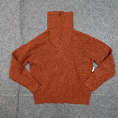 Saks Fifth Avenue Sweater Womens Large NWT Chunky Knit Half Zip Funnel Neck - Image 1 of 4
