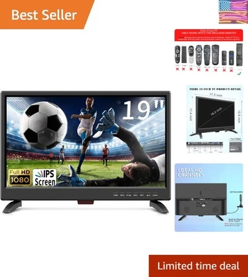 19 Inch HD LED Flat Screen TV with 1080p IPS Display - Ideal for RV & Kitchen - Image 1 of 4