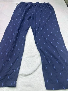 Polo Ralph Lauren Pigiama Pantalone Uomo XL Blu Tutto Bianco Pony Pigiama - Foto 1 di 7