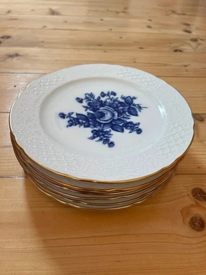 6 Kuchenteller 19,5cm Schumann Arzberg Bavaria blaue Rose Echt Kobalt - Bild 1 von 4