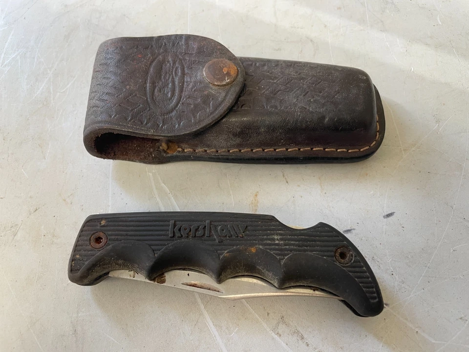 Navaja de Bolsillo Plegable Kershaw 1060 Caballo Negro con Funda Japón Foto 1 de 4