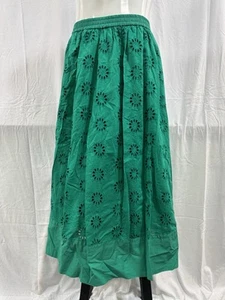 NWT J.Crew Green Eyelet Cotton Skirt With Pockets Size Small - Picture 1 of 7