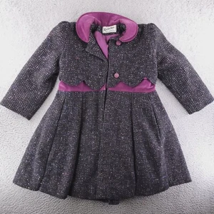 Rothschild vintage USA Union made girls wool dress coat, navy 6X - Picture 1 of 10