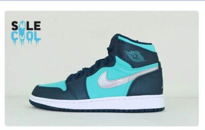 Nike Air Jordan 1 AJ1 Retro High GS Youth Hyper Jade Green Shoes 332148-318 - Image 1 of 4