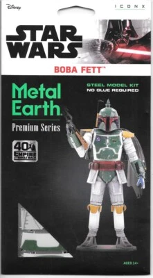 Star Wars Boba Fett Figura Metal Tierra Corte Láser Serie Premium Modelo Kit NUEVO Foto 1 de 4
