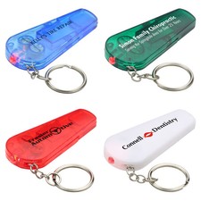 Custom Imprinted Personalized w/Your Logo/Text-Whistle+LED Light+Keyring - 500