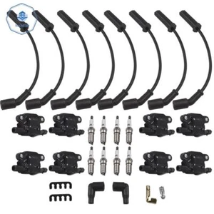 8 Pack UF743 Ignition Coils &Spark Plugs &Wire Set For Chevy Silverado GMC Yukon - Picture 1 of 11