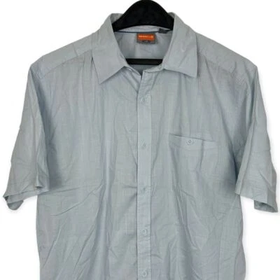 Merrell Mens Large Lightweight Cotton Hiking Casual Outdoor Shirt Button Up Blue - Image 1 of 4