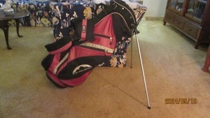 Used Sun Mountain Stand Carry Golf Bag Dual  7-WAY  Red/Black 6 Pockets Faded - Picture 1 of 12