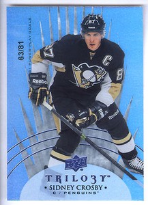 14/15 Upper Deck Trilogy Radiant Blue #4 Sidney Crosby #63/81