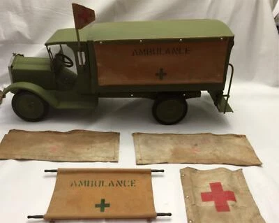 KEYSTONE Prensado ACERO Primera Guerra Mundial Packard ambulancia Lona Militar Ejército Camión Años 20 Foto 1 de 4