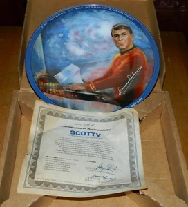 Classic Star Trek Scotty Ceramic Plate 1986 Ernst James Doohan Autograph MIB COA - Picture 1 of 2