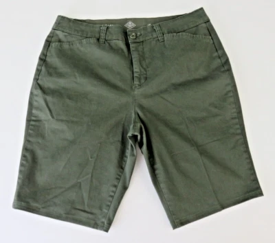Pantalones cortos verdes para mujer St. John's Bay pierna recta talla 12 Foto 1 de 4