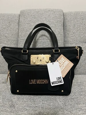 New LOVE MOSCHINO Borsa Lock & Key Satchel Crossbody Handbag, Purse - Image 1 of 4