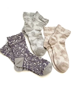 Petit pas JAPAN WOMEN'S socks Embossed FLORAL SOCKS SOFT COTTON SIZE EU 35-40 - Picture 1 of 6