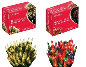 40 Clear or Multi Colour Bulb Christmas Fairy Tree Lights Xmas Party Decoration - Picture 1 of 29
