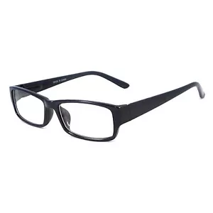 VINTAGE Nerd Rectangle Unisex Mens Frame Trendy Clear Lens Eye Glasses BLACK - Picture 1 of 4