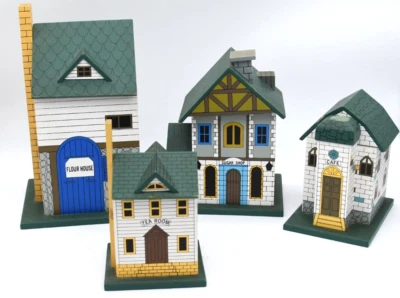 Juego de almacenamiento de café té harina azúcar contenedor casa pueblo madera vintage Foto 1 de 4