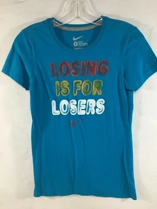 Nike Damen Slim Fit T-Shirt Größe S türkisblau Verlierer verlieren gebraucht, in einwandfreiem Zustand - Bild 1 von 3