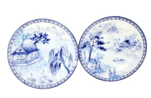2 - American Atelier Asian Blue 5025 Porzellan 8" Salatteller - Paar Teller - Bild 1 von 7
