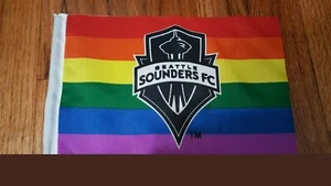 Mini Bandera del Orgullo Seattle Sounders Día del Orgullo SGA LBGTQ - Imagen 1 de 4
