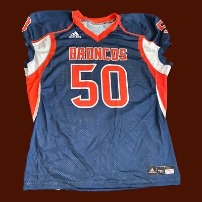 🏈NUEVA SIN ETIQUETAS Camiseta Adidas Denver Broncos Azul Marino # 50 Malla Juvenil Talla XXL Práctica en el Campo Foto 1 de 4