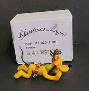 DISNEY Vintage GROLIER PLUTO als Rentier verkleidet WEIHNACHTSSCHMUCK mit BOX - Bild 1 von 3
