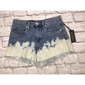 Blank NYC The Barrow Bleached Dark Wash Vintage High-Rise Short Size 24 - Picture 1 of 4